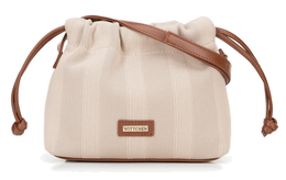 Torebka damska typu worek WITTCHEN 100-4Y-403-9 beżowo-brązowa