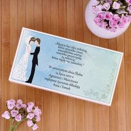 Drewniane pudełko na koperty- prezent na ślub