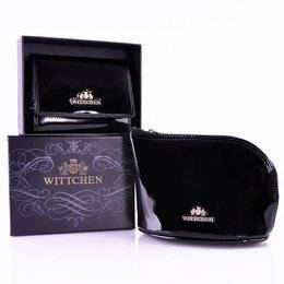 Ekskluzywny zestaw damski Wittchen: portfel z inicjałami + kosmetyczka 