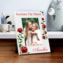 Ramka pionowa na zdjęcia Kocham Cię Mamo lub Kochamy Cię Babciu