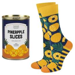 Skarpety damskie SOXO Ananas w puszce - kolorowy zabawny prezent
