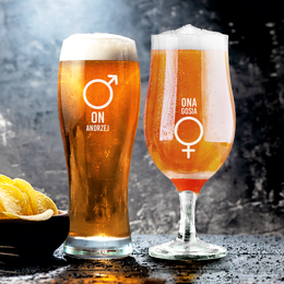 Zestaw szklanek do piwa dla Pary - Pokale ONA i ON